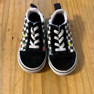 Toddler Vans Checkerboard Floral Black & White Slip-On Sneakers